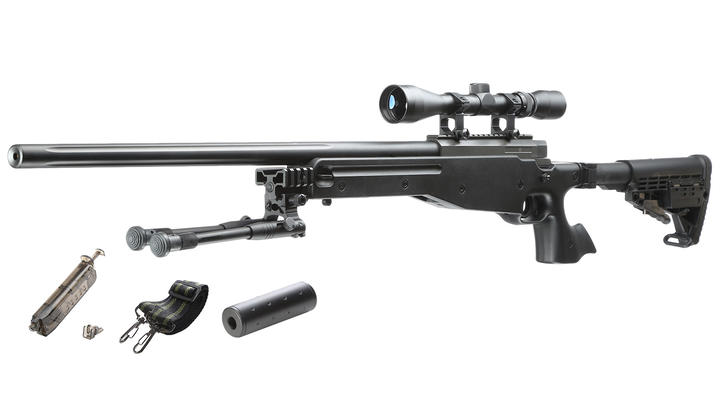 Well L96 AWSF-338 inkl. Zweibein / Zielfernrohr Springer 6mm BB schwarz