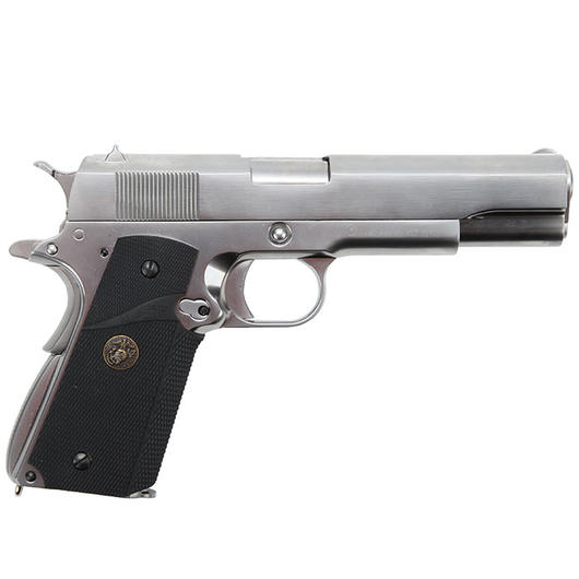 Wei-ETech M1911 Pro Grip Vollmetall GBB 6mm BB Satin-Chrome Bild 2