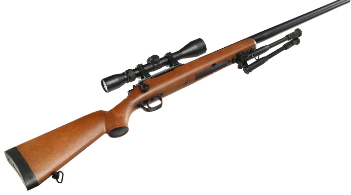 Well M700 Snipergewehr inkl. Zweibein Zielfernrohr Springer 6mm BB Holzoptik kaufen