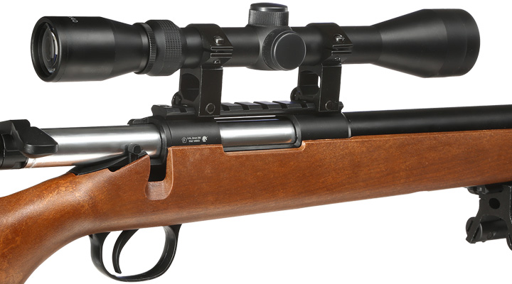 Well M700 Snipergewehr inkl. Zweibein / Zielfernrohr Springer 6mm BB Holzoptik Bild 8