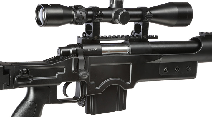 Well MB4410D MSR Snipergewehr inkl. Zweibein / Zielfernrohr Springer 6mm BB schwarz Bild 9