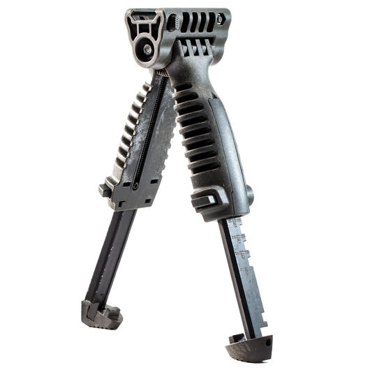 Evolution Heavy Duty Tactical Bipod Frontgriff mit integriertem Zweibein f. 20 - 22mm Schienen oliv Bild 3