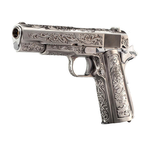 Wei-ETech M1911 Etched Version Mehico Druglord Vollmetall GBB 6mm BB Satin-Chrome - V3