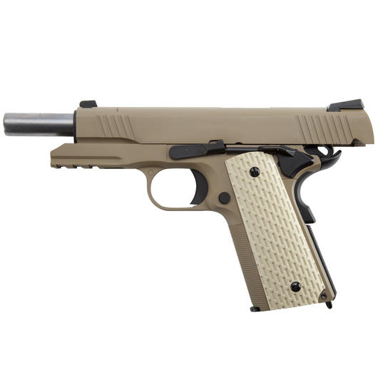 Wei-ETech Kbr-Style Warrior .45 ACP Vollmetall GBB 6mm BB Desert Tan Bild 2