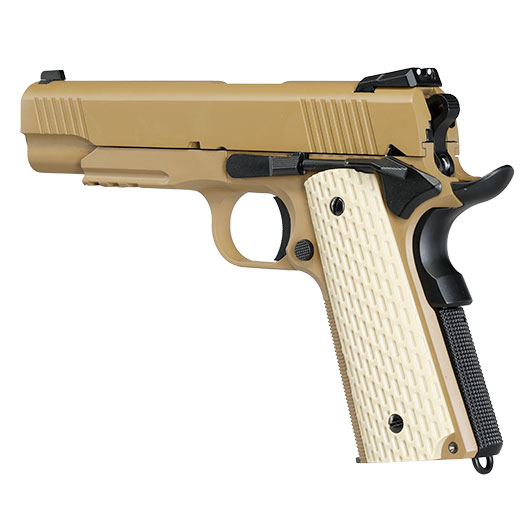 Wei-ETech Kbr-Style Warrior .45 ACP Vollmetall GBB 6mm BB Desert Tan Bild 10