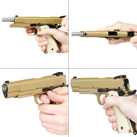 Wei-ETech Kbr-Style Warrior .45 ACP Vollmetall GBB 6mm BB Desert Tan Bild 8
