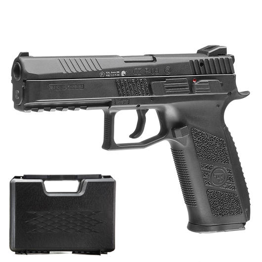 Versandrcklufer KJ Works CZ P-09 Duty mit Metallschlitten GBB 6mm BB schwarz inkl. Koffer