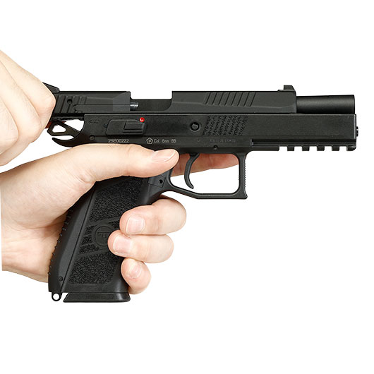 KJ Works CZ P-09 Duty mit Metallschlitten GBB 6mm BB schwarz inkl. Koffer Bild 11