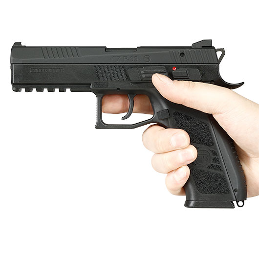 KJ Works CZ P-09 Duty mit Metallschlitten GBB 6mm BB schwarz inkl. Koffer Bild 3