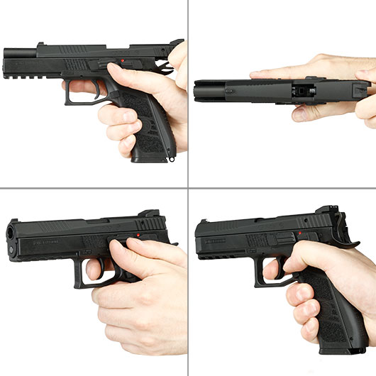 KJ Works CZ P-09 Duty mit Metallschlitten GBB 6mm BB schwarz inkl. Koffer Bild 8