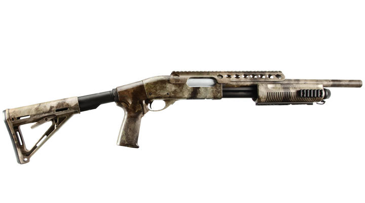 Versandrcklufer G&P MagPul M870 RAS Tactical Medium Shotgun Vollmetall Springer 6mm BB A-Tacs Bild 2