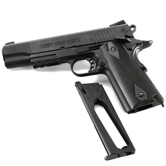 Cybergun Colt 1911 Rail Gun Vollmetall CO2 BlowBack 6mm BB schwarz Bild 4