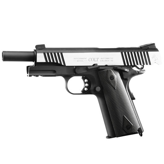 Cybergun Colt 1911 Rail Gun Vollmetall CO2 BlowBack 6mm BB Bicolor-Version Bild 1