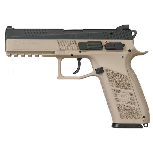 KJ Works CZ P-09 Duty mit Metallschlitten GBB 6mm BB Flat Dark Earth inkl. Koffer Bild 2