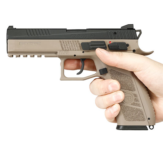 KJ Works CZ P-09 Duty mit Metallschlitten GBB 6mm BB Flat Dark Earth inkl. Koffer Bild 3