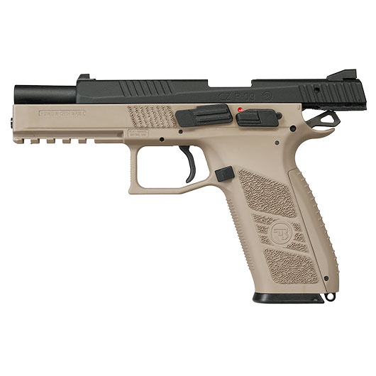 KJ Works CZ P-09 Duty mit Metallschlitten GBB 6mm BB Flat Dark Earth inkl. Koffer Bild 4