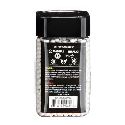 Jag Arms BIO Match Grade BBs 0,20g 2.500er Container weiss Bild 1