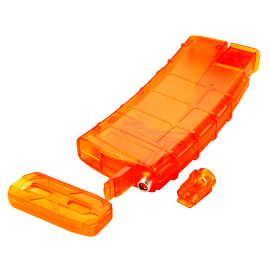 6mmProShop M4 / M16 Magazin Style Speedloader fr 450 BBs orange-transparent Bild 1