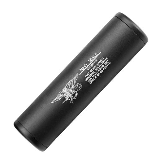 King Arms Navy Seals Aluminium Silencer 110mm 14mm- / 14mm+ schwarz Bild 2