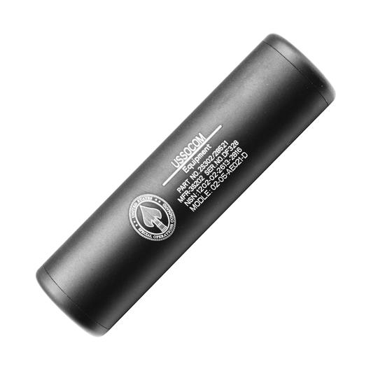 King Arms US Socom Aluminium Silencer 110mm 14mm- / 14mm+ schwarz Bild 2