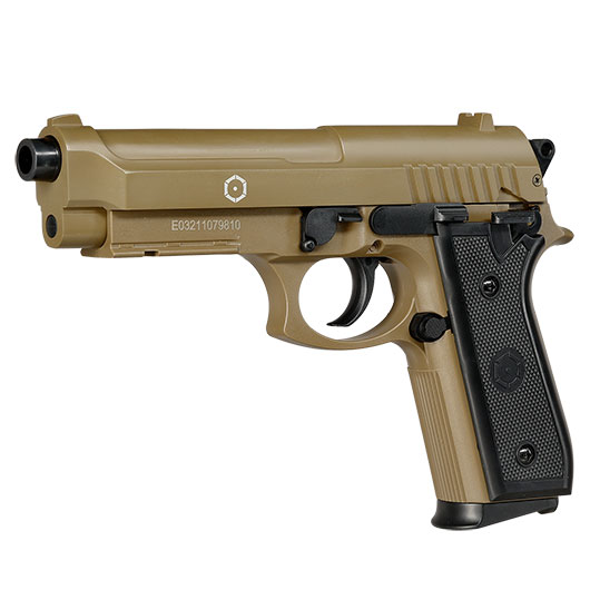 Cybergun PT92 Airsoftpistole mit Metallschlitten Springer 6mm BB tan
