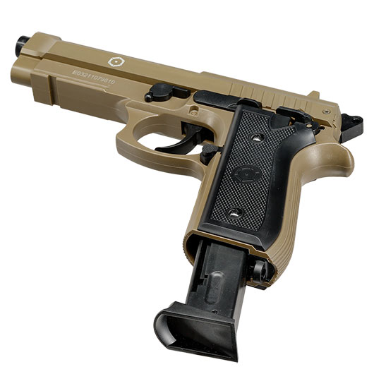 Cybergun PT92 Airsoftpistole mit Metallschlitten Springer 6mm BB tan Bild 5