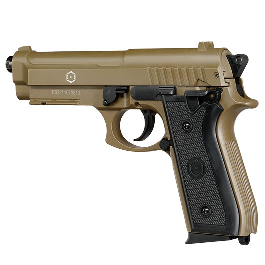 Cybergun PT92 Airsoftpistole mit Metallschlitten Springer 6mm BB tan Bild 8