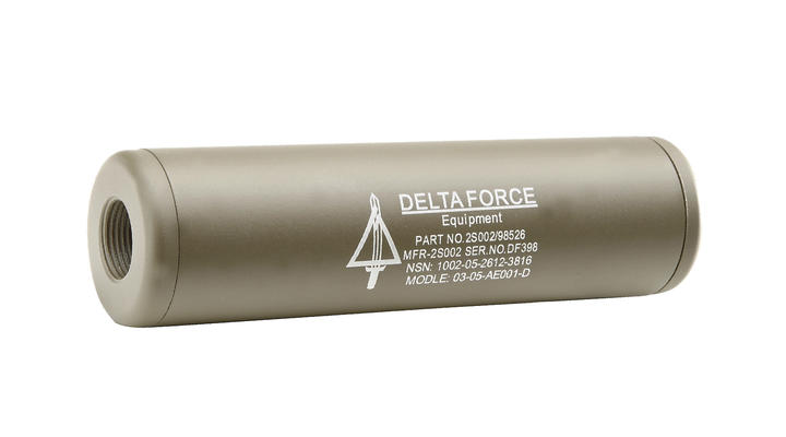 King Arms Delta Force Aluminium Silencer 110mm 14mm- / 14mm+ Dark Earth