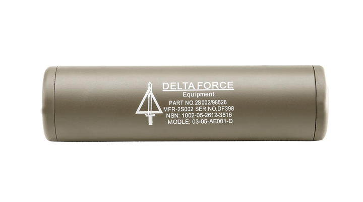 King Arms Delta Force Aluminium Silencer 110mm 14mm- / 14mm+ Dark Earth Bild 1