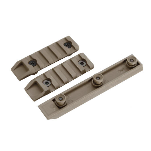 Echo1 KeyMod 21mm Aluminium Schienen Set 66 / 106 mm (3 Stck) tan Bild 1