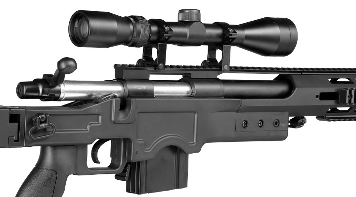 Well MB4412D MSR Snipergewehr inkl. Zweibein / Zielfernrohr Springer 6mm BB schwarz Bild 10