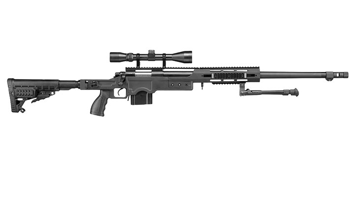 Well MB4412D MSR Snipergewehr inkl. Zweibein / Zielfernrohr Springer 6mm BB schwarz Bild 3