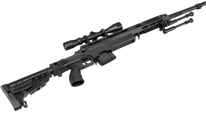 Well MB4412D MSR Snipergewehr inkl. Zweibein / Zielfernrohr Springer 6mm BB schwarz Bild 5