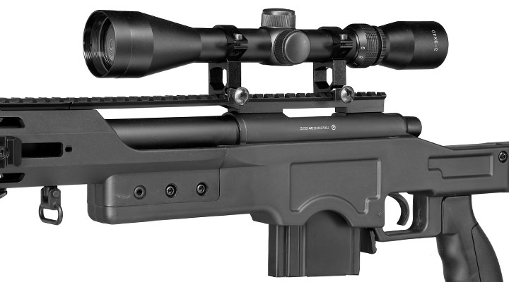 Well MB4412D MSR Snipergewehr inkl. Zweibein / Zielfernrohr Springer 6mm BB schwarz Bild 8