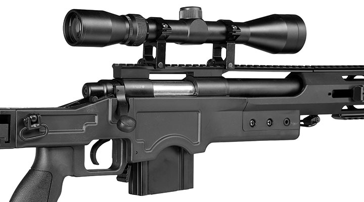 Well MB4412D MSR Snipergewehr inkl. Zweibein / Zielfernrohr Springer 6mm BB schwarz Bild 9