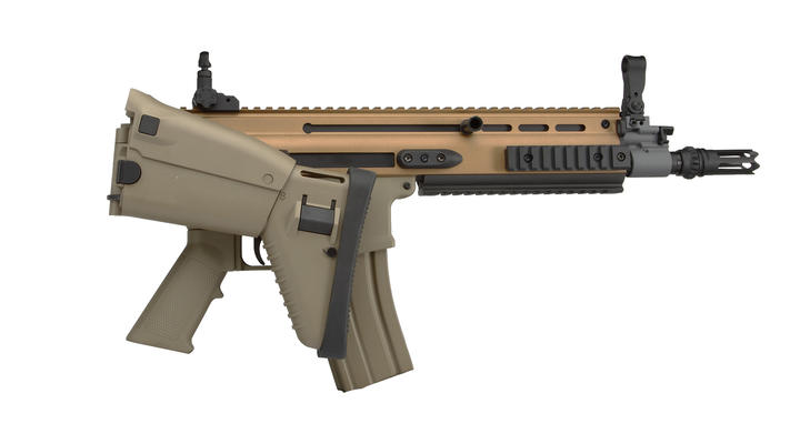 Cybergun FN Herstal SCAR-L Vollmetall Nylon-Version Komplettset S-AEG 6mm BB Tan Bild 4