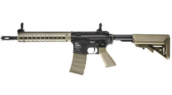 Versandrcklufer ASG Armalite M15A4 Assault Vollmetall Sportline Komplettset S-AEG 6mm BB Tan Bild 1