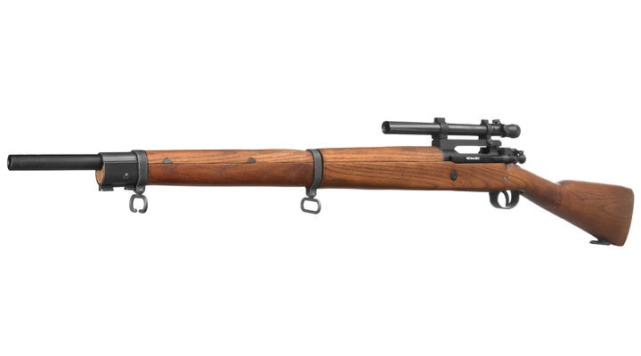 G&G GM1903 A4 CO2 Bolt Action Snipergewehr Echtholz inkl. Zielfernrohr 6mm BB schwarz