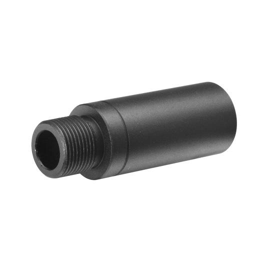 G&P 1.5 Zoll Aluminium Auenlauf Extension 14mm+ auf 14mm- schwarz Bild 1