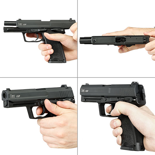 Heckler & Koch USP mit Metallschlitten CO2 BlowBack 6mm BB schwarz Bild 8