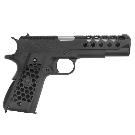 Wei-ETech M1911 Hex Cut Version Punisher Vollmetall GBB 6mm BB schwarz Bild 2