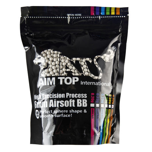 AIM Top Premium Grade Bio BBs 0,32g 3.100er Beutel weiss