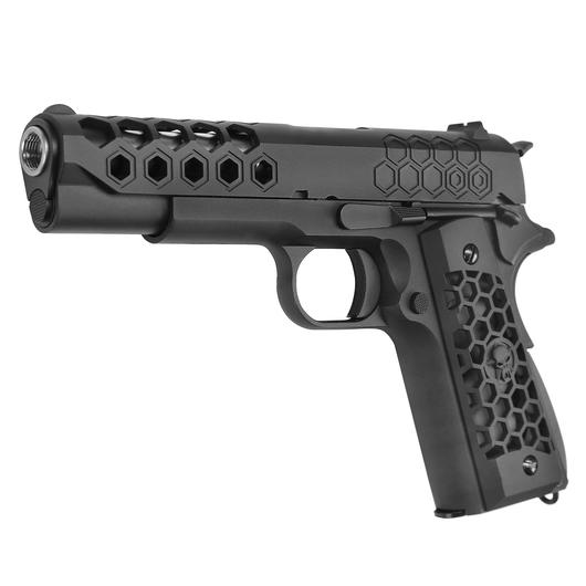 Wei-ETech Honeycomb Griffschalen f. Wei-ETech / KJW / Socom Gear M1911 Pistolen schwarz Bild 3