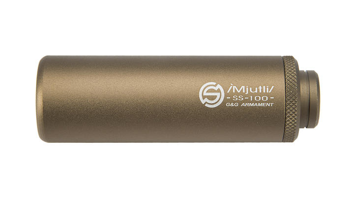 G&G SS-100 Alumininium Mock Suppressor 14mm- / 14mm+ Desert Tan Bild 2