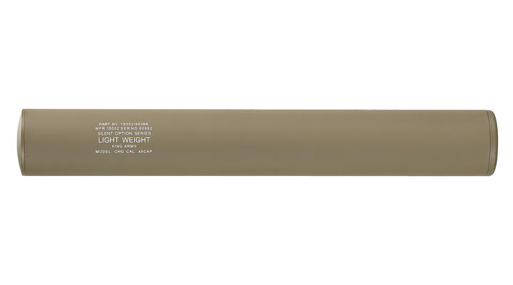 King Arms Light Weight Aluminium Silencer 290 x 40mm 14mm- Dark Earth Bild 2
