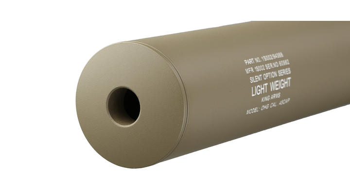 King Arms Light Weight Aluminium Silencer 290 x 40mm 14mm- Dark Earth Bild 3