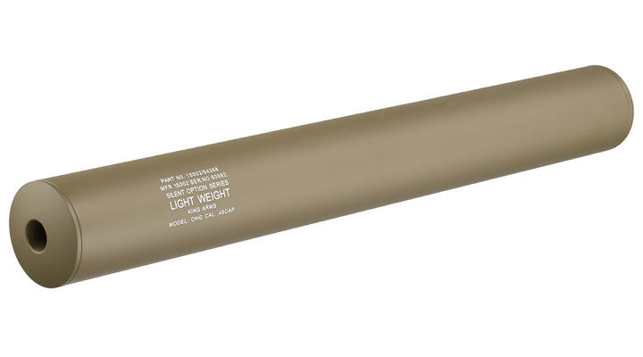 King Arms Light Weight Aluminium Silencer 335 x 40mm 14mm- Dark Earth