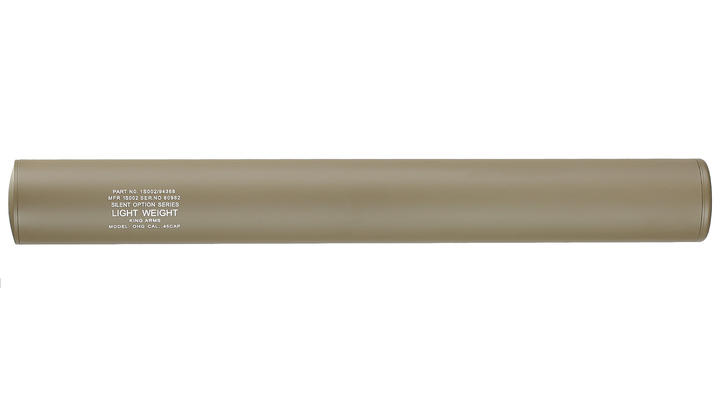 King Arms Light Weight Aluminium Silencer 335 x 40mm 14mm- Dark Earth Bild 2