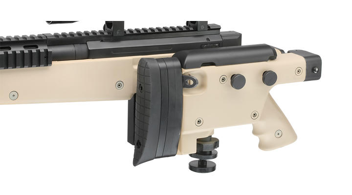 Well MB4407D Mini-HE Snipergewehr inkl. Zweibein / Zielfernrohr Springer 6mm BB tan Bild 5