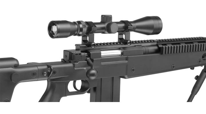 Well MB4407D Mini-HE Snipergewehr inkl. Zweibein / Zielfernrohr Springer 6mm BB schwarz Bild 4